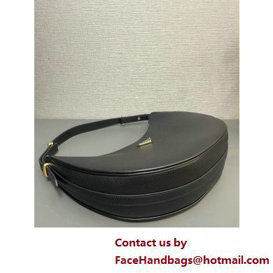 Prada Large leather shoulder bag 1BC212 Black 2025