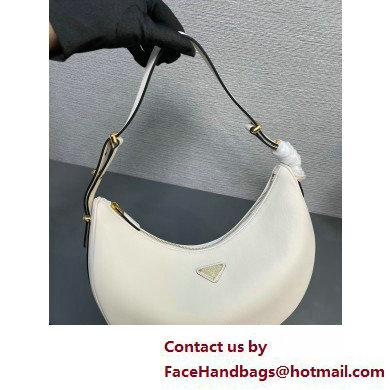 Prada Large leather shoulder bag 1BC212 White 2025