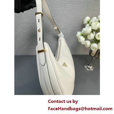 Prada Large leather shoulder bag 1BC212 White 2025