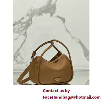 Prada Leather handbag 1BA451 Brown 2025