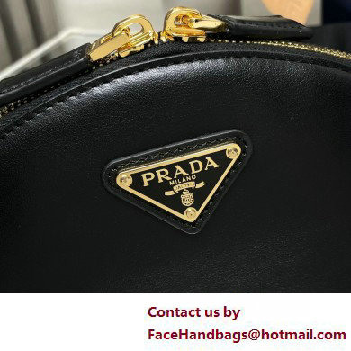 Prada Leather mini shoulder bag 1BH212 Black 2025