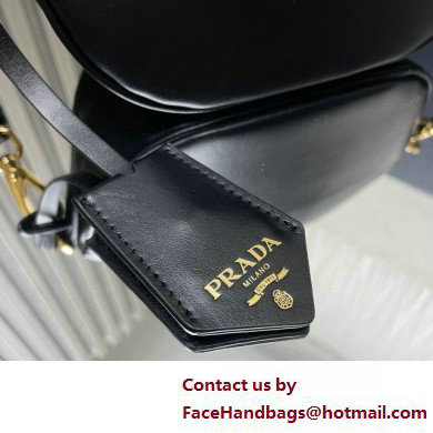 Prada Leather mini shoulder bag 1BH212 Black 2025