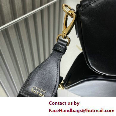 Prada Leather mini shoulder bag 1BH212 Black 2025