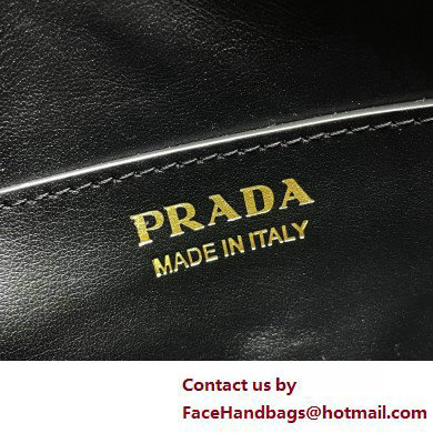 Prada Leather mini shoulder bag 1BH212 Black 2025