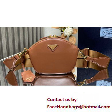 Prada Leather mini shoulder bag 1BH212 Brown 2025 - Click Image to Close