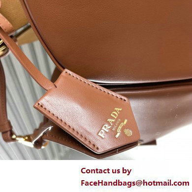 Prada Leather mini shoulder bag 1BH212 Brown 2025