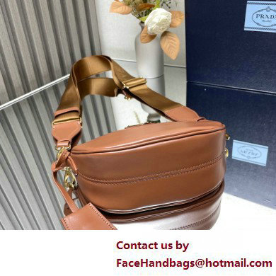 Prada Leather mini shoulder bag 1BH212 Brown 2025