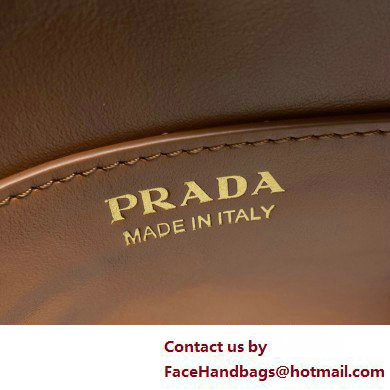 Prada Leather mini shoulder bag 1BH212 Brown 2025