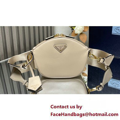 Prada Leather mini shoulder bag 1BH212 White 2025