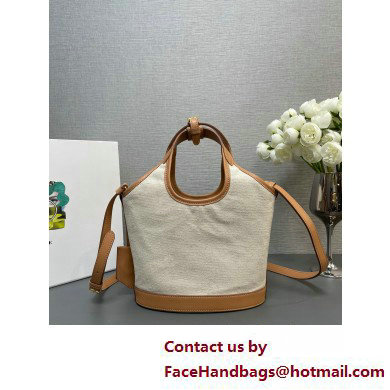 Prada Linen blend and leather mini-buckle bag 1BE074 2025