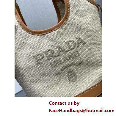 Prada Linen blend and leather mini-buckle bag 1BE074 2025