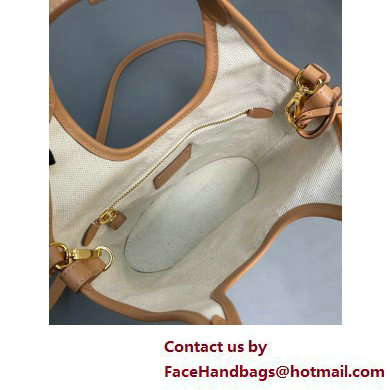 Prada Linen blend and leather mini-buckle bag 1BE074 2025