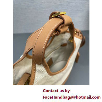 Prada Linen blend and leather mini-buckle bag 1BE074 2025