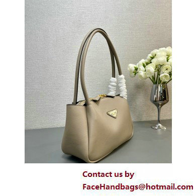 Prada Medium leather handbag 1BA444 GRAY 2025