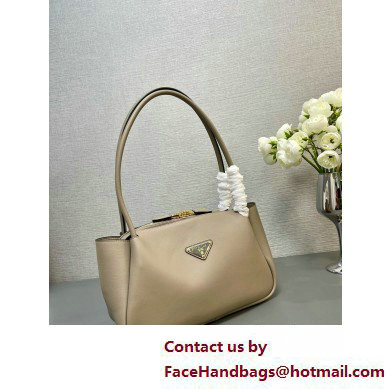 Prada Medium leather handbag 1BA444 GRAY 2025