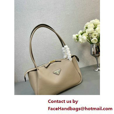 Prada Medium leather handbag 1BA444 GRAY 2025