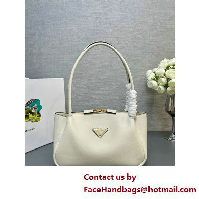 Prada Medium leather handbag 1BA444 WHITE 2025