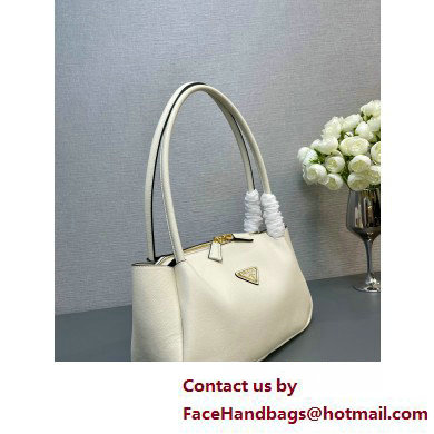 Prada Medium leather handbag 1BA444 WHITE 2025