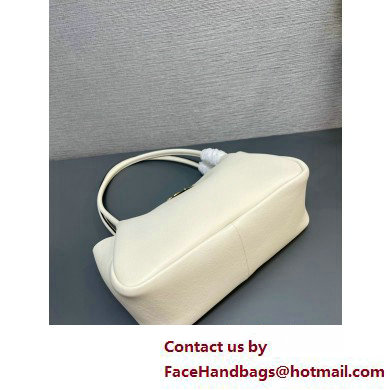 Prada Medium leather handbag 1BA444 WHITE 2025