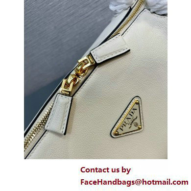 Prada Medium leather handbag 1BA444 WHITE 2025