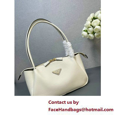 Prada Medium leather handbag 1BA444 WHITE 2025