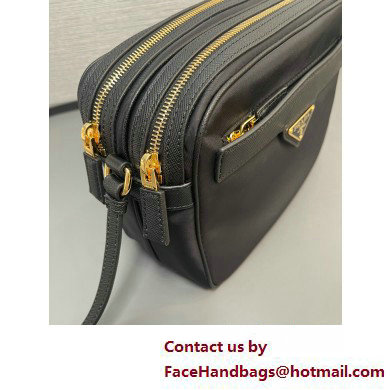 Prada Re-Edition 1978 Re-Nylon and Saffiano leather mini shoulder bag 1BH218 Black 2025