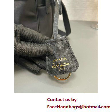 Prada Re-Edition 1978 Re-Nylon and Saffiano leather mini shoulder bag 1BH218 Black 2025