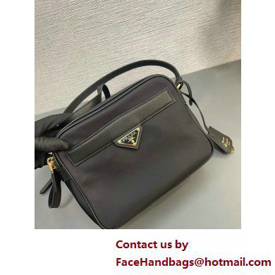 Prada Re-Edition 1978 Re-Nylon and Saffiano leather mini shoulder bag 1BH218 Black 2025