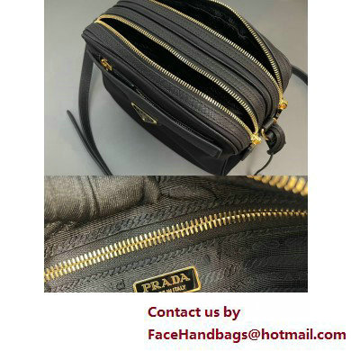 Prada Re-Edition 1978 Re-Nylon and Saffiano leather mini shoulder bag 1BH218 Black 2025