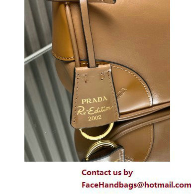 Prada Re-Edition 2002 small leather shoulder bag 1BC201 Caramel 2025