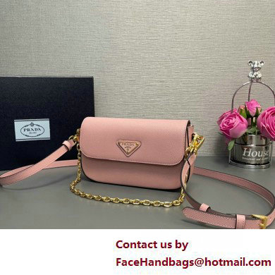 Prada Saffiano leather mini-bag 1BD356 Pink 2025