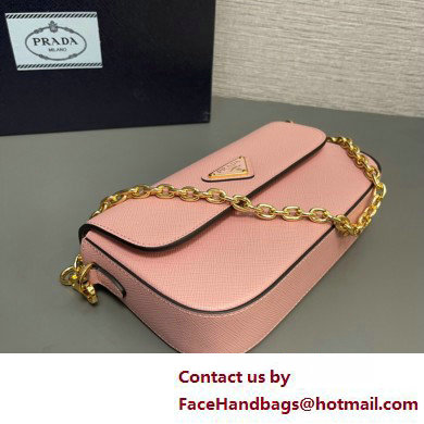 Prada Saffiano leather mini-bag 1BD356 Pink 2025