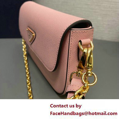 Prada Saffiano leather mini-bag 1BD356 Pink 2025