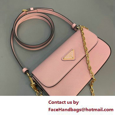 Prada Saffiano leather mini-bag 1BD356 Pink 2025