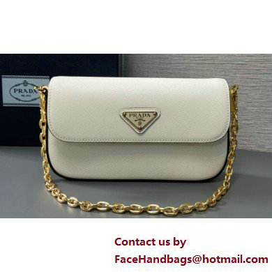 Prada Saffiano leather mini-bag 1BD356 White 2025