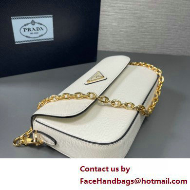 Prada Saffiano leather mini-bag 1BD356 White 2025