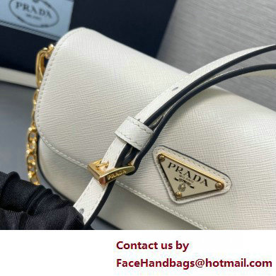 Prada Saffiano leather mini-bag 1BD356 White 2025