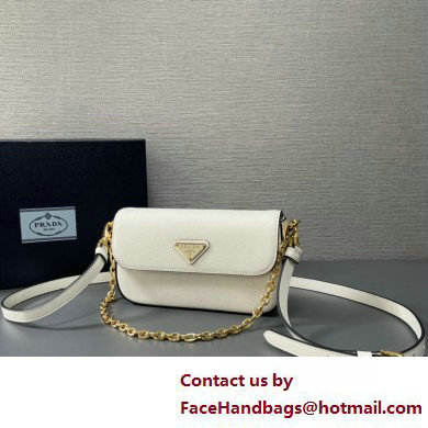 Prada Saffiano leather mini-bag 1BD356 White 2025