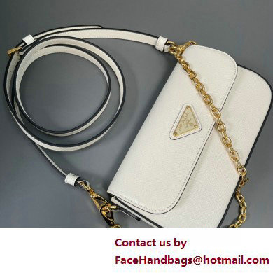 Prada Saffiano leather mini-bag 1BD356 White 2025