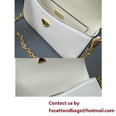 Prada Saffiano leather mini-bag 1BD356 White 2025