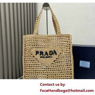 Prada raffia tote bag 1BG393 Beige 2025 - Click Image to Close