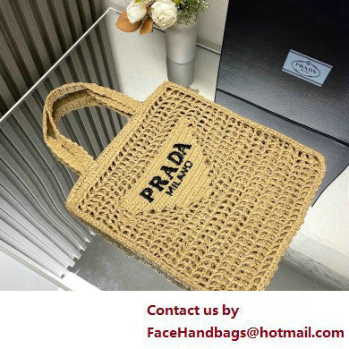 Prada raffia tote bag 1BG393 Beige 2025