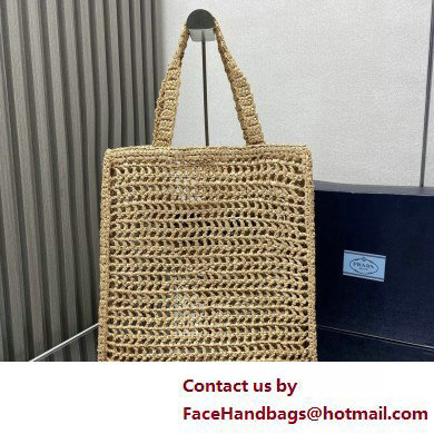 Prada raffia tote bag 1BG393 Beige 2025