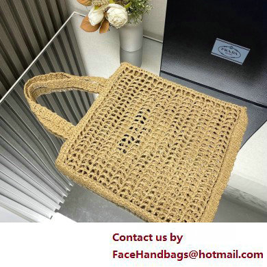 Prada raffia tote bag 1BG393 Beige 2025