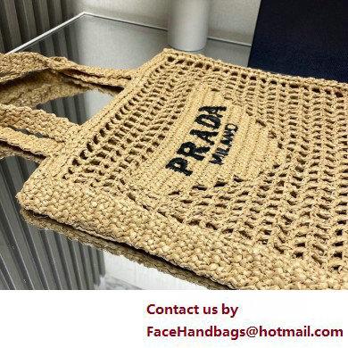 Prada raffia tote bag 1BG393 Beige 2025