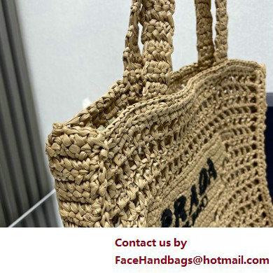 Prada raffia tote bag 1BG393 Beige 2025