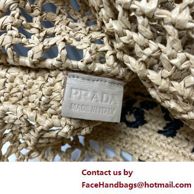 Prada raffia tote bag 1BG393 Beige 2025