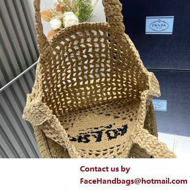 Prada raffia tote bag 1BG393 Beige 2025