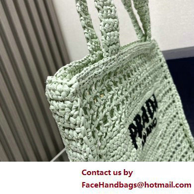 Prada raffia tote bag 1BG393 Light Green 2025