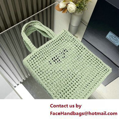 Prada raffia tote bag 1BG393 Light Green 2025